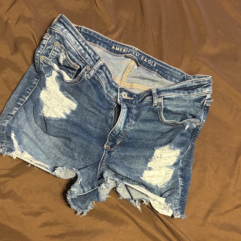 American Eagle Outfitters Distressed Blue Jean Shorts